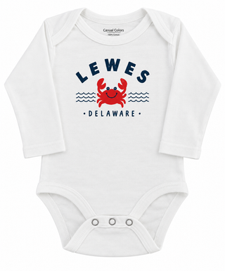 Lewes Delaware Crab Long Sleeve Onesie