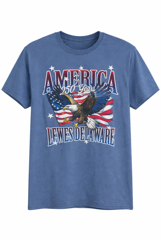 250 Anniversary Eagle USA Lewes Delaware T-shirt Indigo
