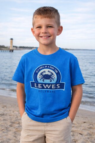 Horizon Blue Crab Lewes Youth Tee