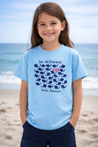 Be Different Lewes Whale Youth Tee