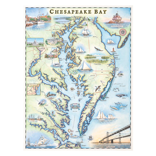 CHESAPEAKE BAY PRINT MAP