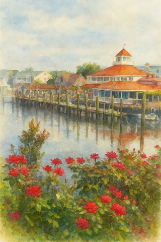 Downtown Lewes Watercolor