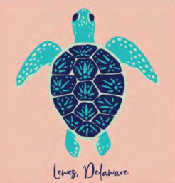 Folk Art Sea Turtle Lewes Youth Tee