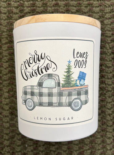 LEWES GINGHAM CHRISTMAS TRUCK CANDLE