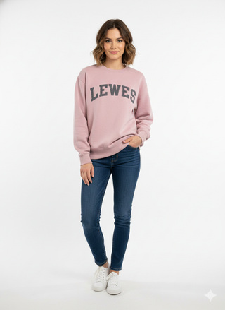 LEWES ARCADE FONT FULL FELT CREW NECK light pink