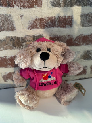 Plush Scruffy Tan Dog with Lewes Hoodie