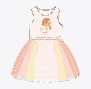 Star Shine Mermaid Girls Tutu Dress
