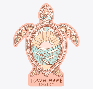 Scenic Turtle Girls Sticker