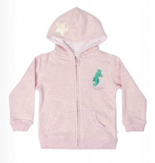 PRETTY SEAHORSE BABY GIRLS HOODY