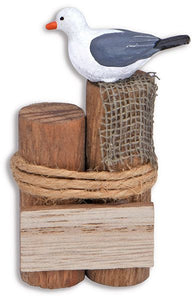 HANDCRAFTED MAGNET - SEAGULL ON PILINGS - LEWES