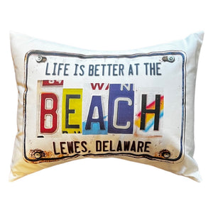LARGE LIFE IS BETTER AT THE BEACH THROW PILLOW