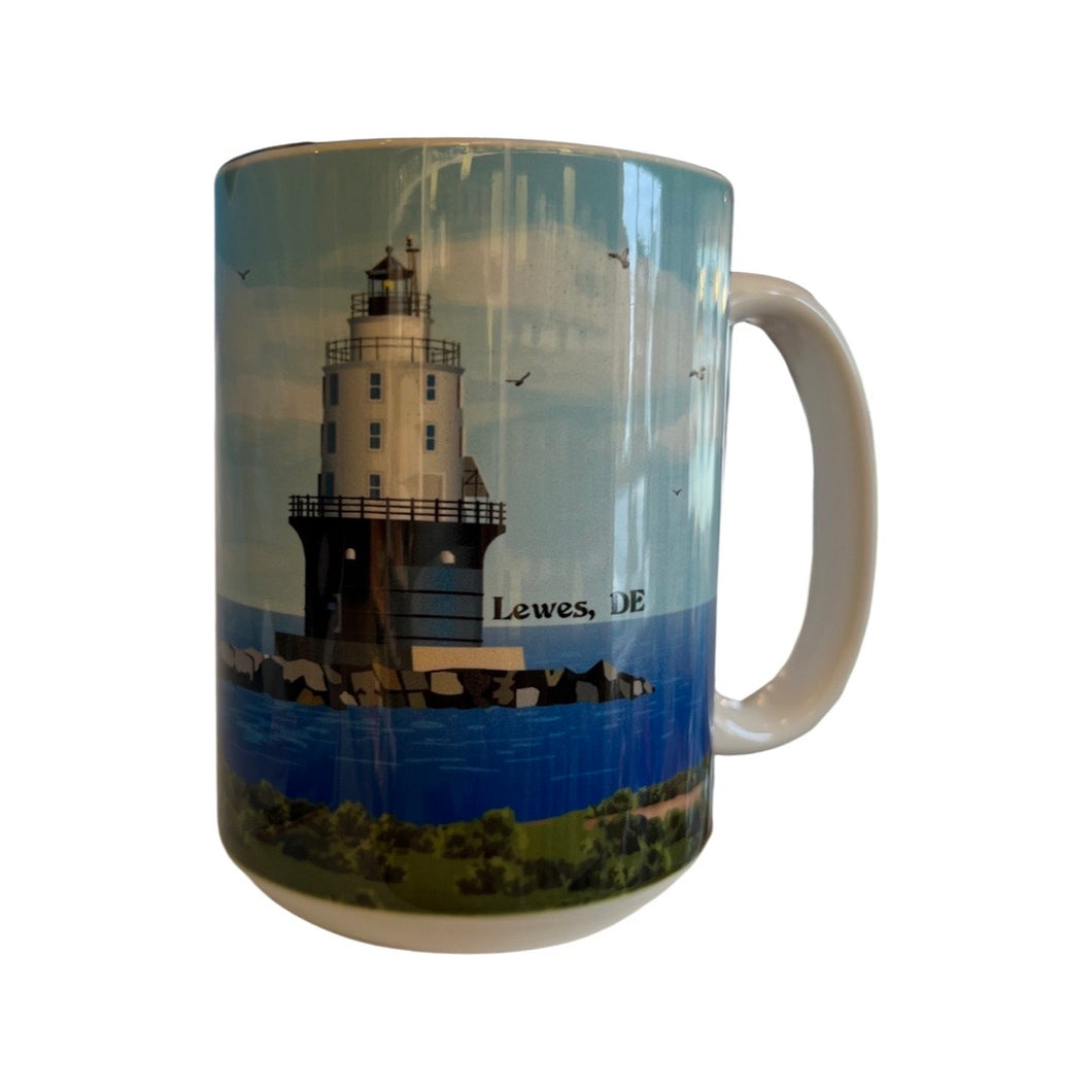 WHITE LEWES LIGHTHOUSE MUG