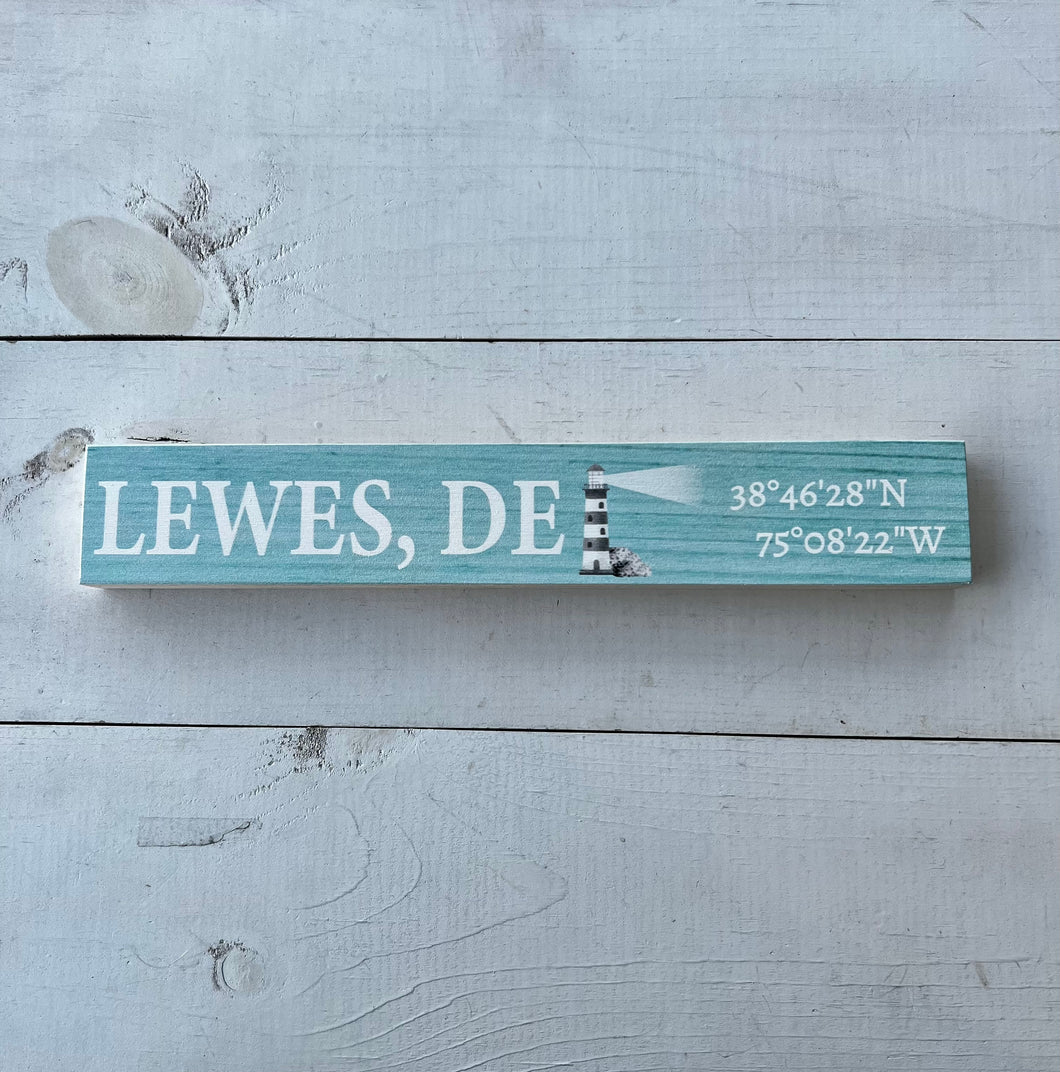 LEWES LIGHTHOUSE TEAL SIGN