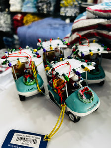 SANTA GOLF CART ORNAMENT
