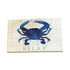 RELAX CRAB WOOD SIGN