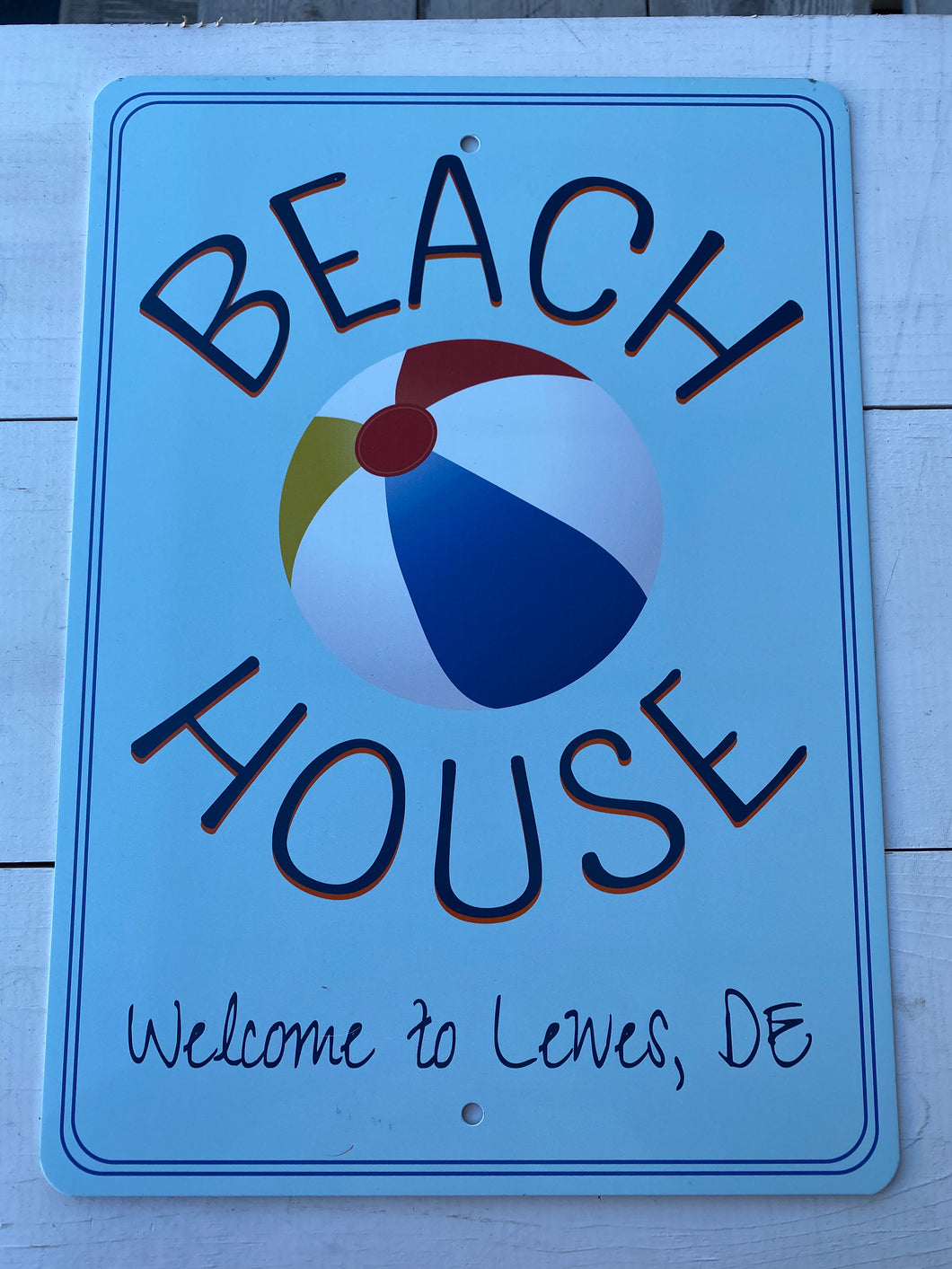 BEACH HOUSE LEWES DE TIN SIGN