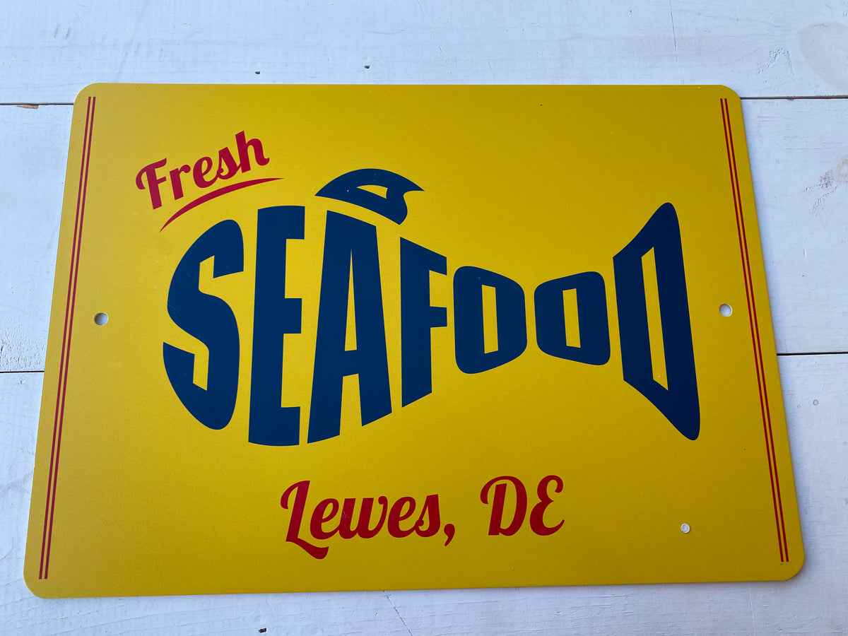 FRESH SEAFOOD LEWES DE TIN SIGN Lewes Wear