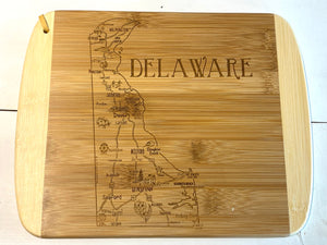 11" BAMBOO DELAWARE MAP CUTTING BOARDS